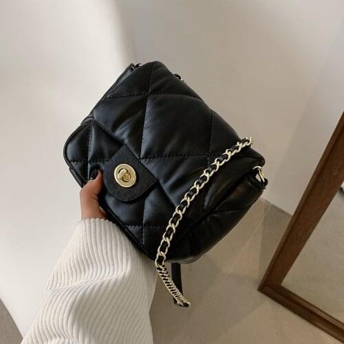 Luxury Niche Design Bag Women 2021 New Trendy Fashion Ladies Rhombus Chain Messenger Bag High Quality Simple Small Square Bag