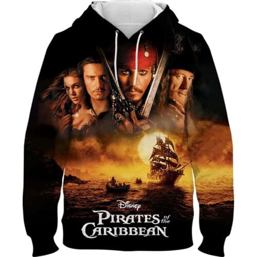 Pirates Of The Caribbean Sweatshirt For Men Disney Movie 3D Print Womens Hoodie Casual Spring Harajuku Children Pullovers