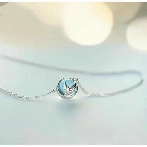 Trendy Silver Color Crystal Mermaid Tail Necklaces Pendants For Women Long Chain Choker Necklace Collares Collar 2019