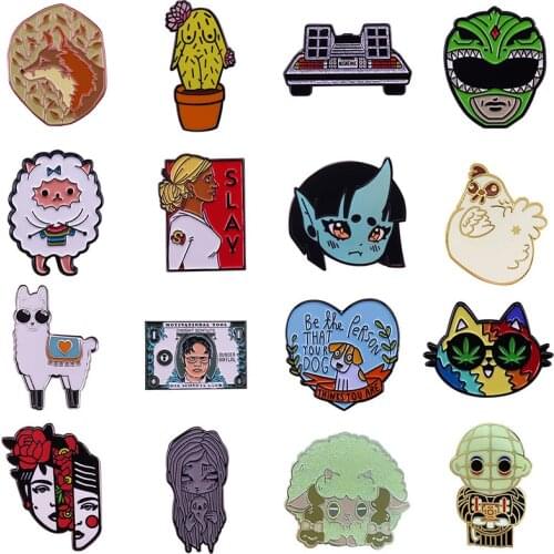 Cute Animal Hard Enamel Pins Collect Funny Movies Games Metal Cartoon Brooch Backpack Hat Collar Lapel Badges Fashion Jewelry