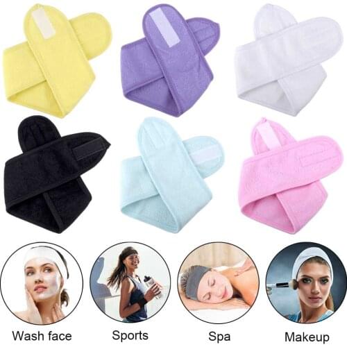 1pcs Eyelashes Extension Wash Face/Spa/Eye Lash Soft Facial Headband Make Up Wrap Head Terry Cloth Headband with Magic Tape Tool