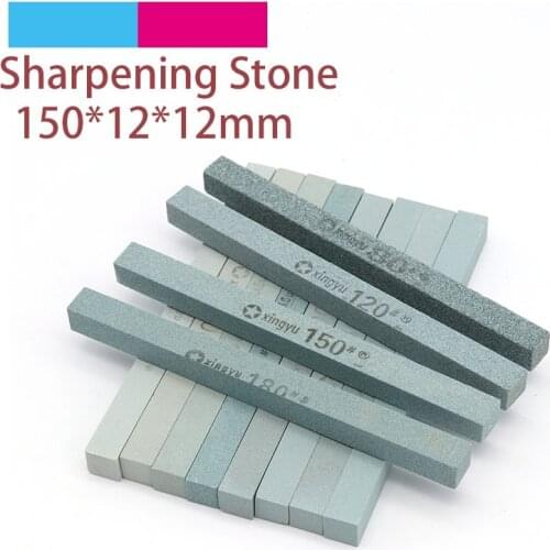 1pc 150x12mm Square Jade Knife Sharpener Sharpening Stone 80 to 1200 Grit Green Silicone Carbide Oil Stone Fine Grinding