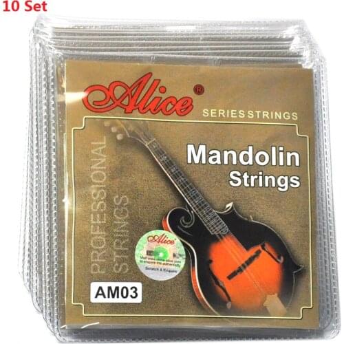 10 Sets Alice AM03 Mandolin Strings Super Light Steel Silver-plated Copper Alloy