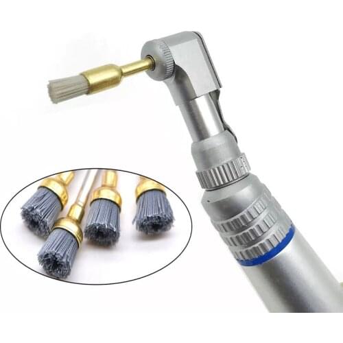 100pcs/box Dental Alumina Polishing Brushes Sharp Flat Bowl Shape Teeth Polisher Prophy Brushes for Contra Angle Handpiece