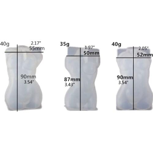3Pcs 3D Goddess Body Shape Silicone Mold Sexy Model Body Stand Resin Molds Craft