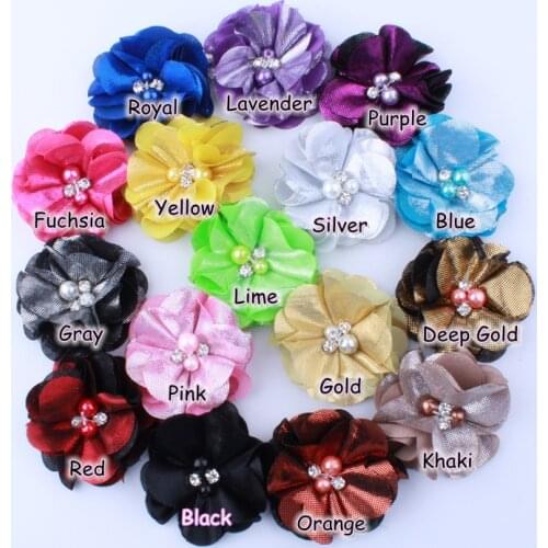 30pcs/lots ,New 5.5cm hot stamping shiny flower hand-sewn pearl headdress childrens and girls' clothing headdress accessories