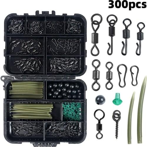 300 Pieces of European Style Carp Fishing Accessories Set for European Fishing Library Hose Block Bean Swivel Fishing Gear