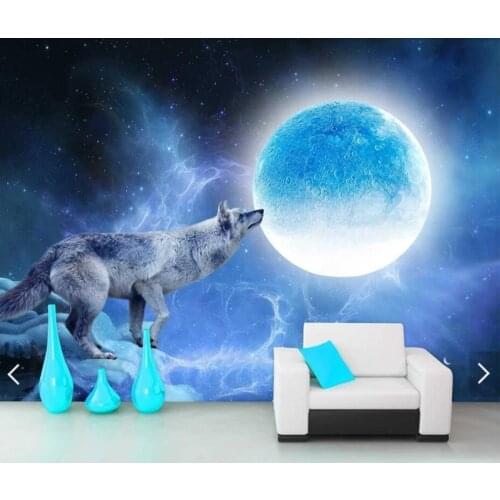 3D Mood Wolf Wall Murals Wallpaper for Living Room Bedroom TV Background Wall Decor Wall Papers Rolls Papel De Parede
