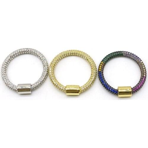 5pcs/lot Jewelry Components Supplies Making CZ Round Clasp