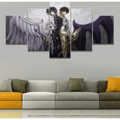 5 Piece Wall Art Canvas Anime Manga Posters Lelouch Figure Pictures And Prints Living Room Decoration The Wall Paintings