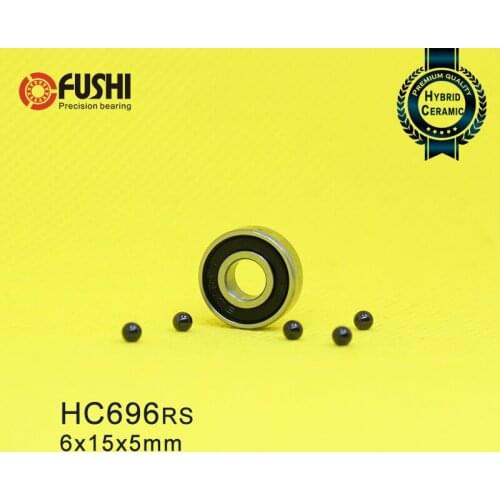 696 Hybrid Ceramic Bearing 6*15*5 mm ABEC-1 ( 1 PC) Industry Motor Spindle 696HC Hybrids Si3N4 Ball Bearings 3NC 696RS