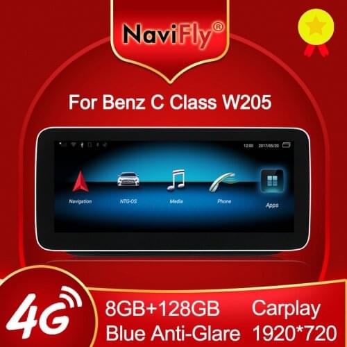 8GB 128GB 8 Core 1920*720 For Mercedes Benz C Class W205/GLC Class 2015-2018 NTG 5.0 Android DSP Car Multimedia Player GPS Navi
