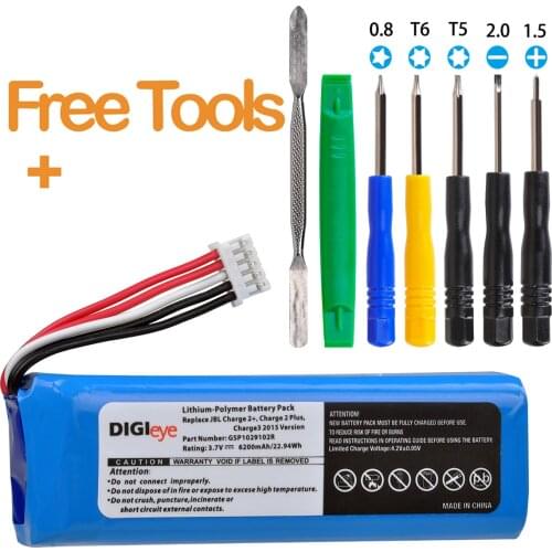 GSP1029102R 3.7V 6200mAh Battery Bateria GSP1029102R for JBL Charge 2+ Charge 2 plus Charge 3 with Installation Tools
