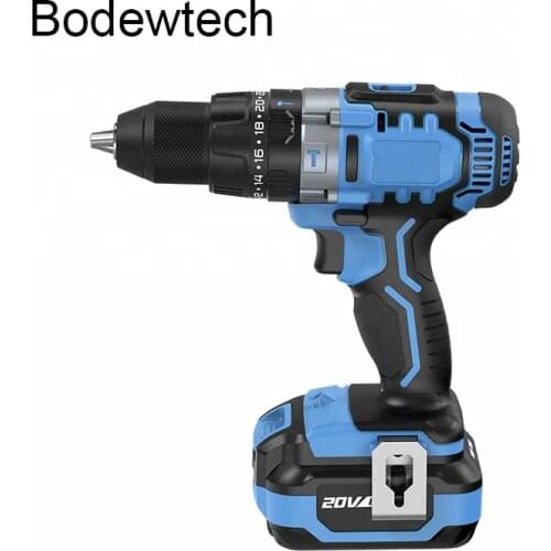 Bodewtech BT372 Electric Screwdriver Cordless Hammer Drill 20-Volt DC Lithium-Ion Battery 1/2-Inch 2-Speed