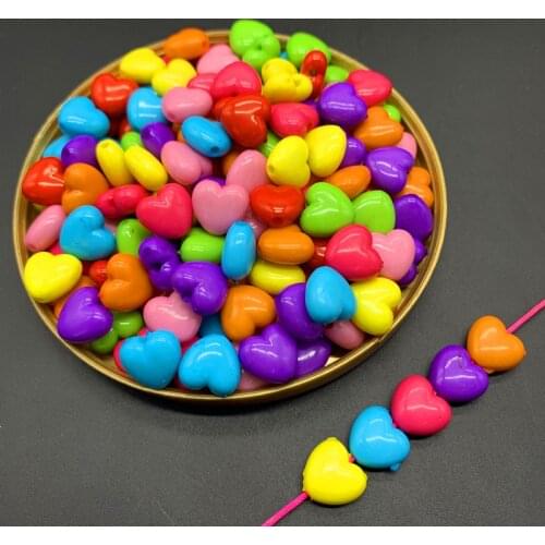 50pcs 10mm of Acrylic Heart Beads Earrings Necklace Accessories Beads For Jewelry Making DIY Jewelry Findings#09