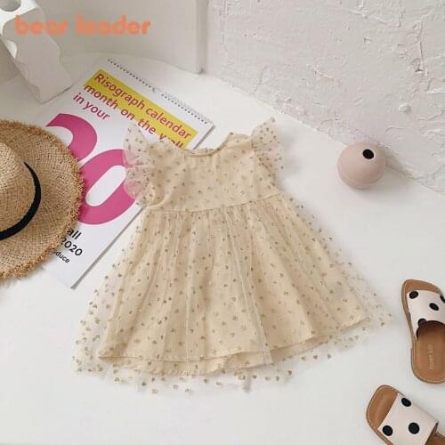 Bear Leader Girls Summer Princess Dresses New Fashion Kids Sequined Dress Children Party Vestidos Girl Birthday Costumes 1-6Y