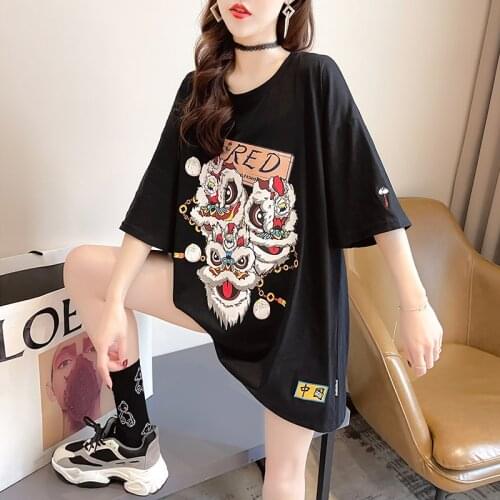 Chinese Style Blouses Cartoon Print Tees Kawai Women Tops Summer Short Sleeve Blusas Harajuku T-Shirts Ropa Camisetas De Mujer