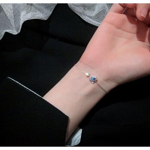 Silver Universe Planet Charm Bracelets For Women Zircon Starry Sky Adjustable Size Chain Fashion Female Birthday Party Jewelry
