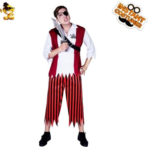 DSPLAY Pirate Costume Performance New Arrival Pirate Outfits Man Cosplay Costume Clothes Suit for Halloween Party