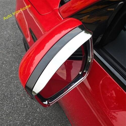Lapetus Chrome Rearview Mirror Rain Shade Rainproof Blades Cover Trim Fit For Jaguar F-Pace 2017 2018 2019 2020 Auto Accessories