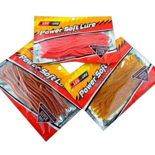 20pcs/pack Artificial Sea Worms 13.5cm Earthworm Soft Fishing Lures Soft Bait Lifelike Fishy Smell Lures