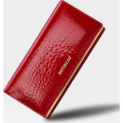 HH Alligator Womens Wallets Luxury Patent Fashion Genuine Leather Ladies Clutch Purse Hasp Long coin Multifunctional purses