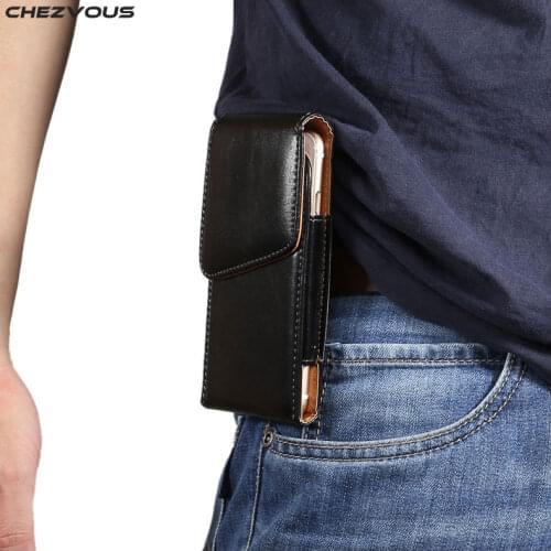Belt Clip Holster Leather Mobile Phone Cases Pouch for Galaxy MEGA i9200 i9208 i9205 A2 Below 6.3inch Smartphone Cover Bag