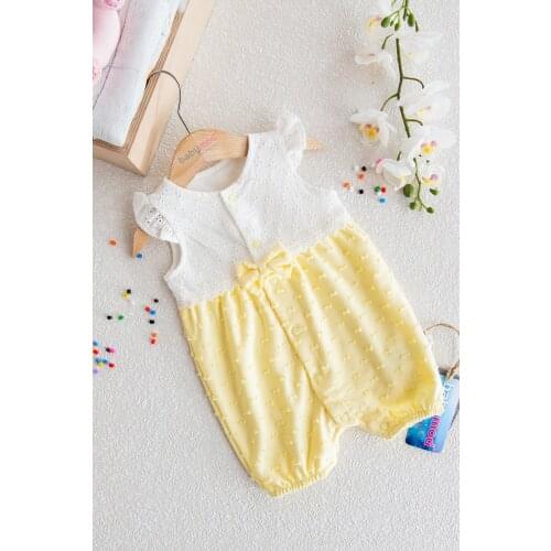 Ruched Snap Fit Popping In Baby Girl jumpsuit