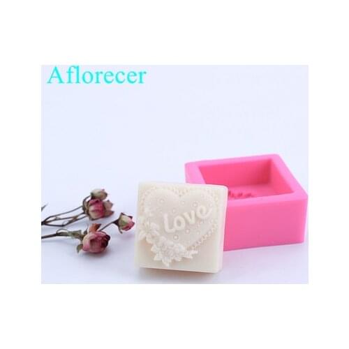 LOVE Flower Handmade Silicone Mold DIY Soap Mold Soap Making Supplies Cake Decorating Tools Chocolate Mold
