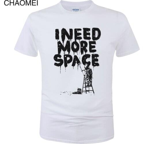 2019 New Ineed More Space T Shirt Men Women Summer Cotton printed T-shirt Funny Astronaut Tops Tees Unisex Shirt C02
