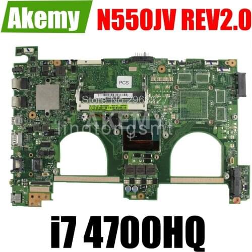 N550JA Laptop motherboard N550JV REV2.0 Mainboard Processor i7 4700HQ HD Graphics 4600 100% test