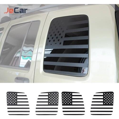 Car Exterior Carbon Fiber American Flag Rear Window Sticker Decoration Fit For Jeep Liberty 1999-2007 Auto Styling