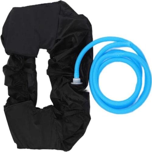 Wall Mounted Air Conditioning Cleaning Cover Bag with Drain Pipe for 1‑1.5P Air Conditioner Black