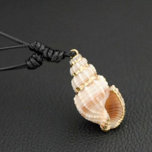Fashion Real Ocean Sea Shell Conch pendants necklace Surfing necklace XL75