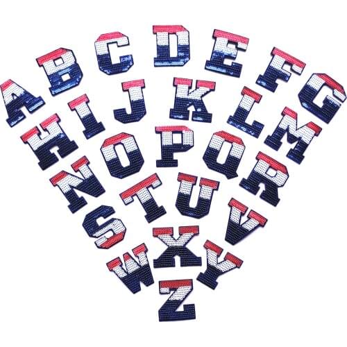 Sequins Alphabet Letter Patches Iron On Letters Name Patch for clothing T-Shirt Decoration Embroidery Children girl jeans badges