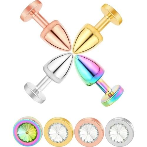 Rainbow Rose gold pink silver mini small size round jewerly Crystal Metal anal beads butt plug Jewelry sex toy for female male