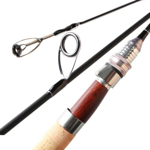 TOMA Fishing Rod Carbon Spinning Rod Casting Red wood Design 1.8m Power UL L 2 Sections Ultralight Lure Fishing Rod Tackle