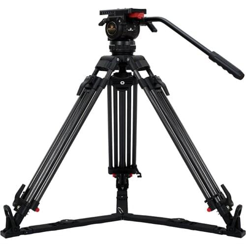 TERIS V8T Carbon Fiber Tripod Stand Professional Camera Tripods with Fluid Head Kit Load 8KG for Video Camcoder