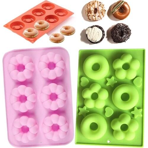 Silicone Donut Mold Newest Colorful Non Stick Baking Tray Heat Resistant Reusable Donuts Maker Folded Soft Bakeware Tools