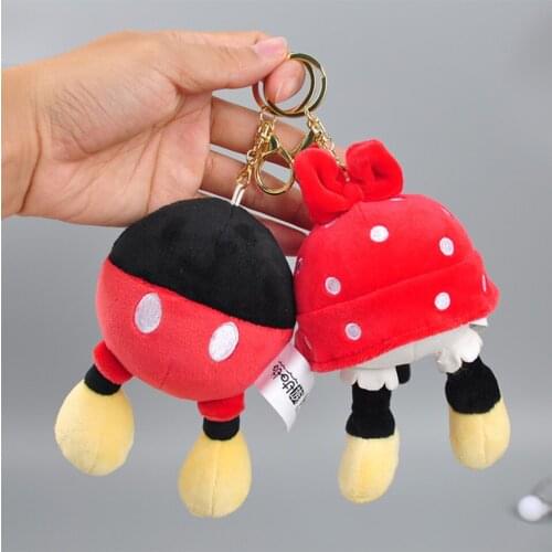 Cute Creative Plush Mickey Mouse Ass Keychain Childrens Backpack Pendant Womens Bag Decor Car Keys Holder Kids Birthday Gifts