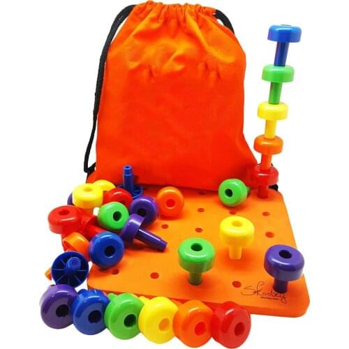 Tall-stacker Pegs Pegboard Set Stacker Toy Develop Occupational Therapy Game