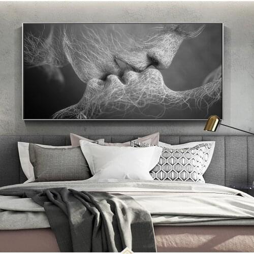 Modern Kiss Canvas Art Prints Love Kiss Between Lovers Wall Posters Pop Art Canvas Wall Paintings For Living Room Cuadros Decor