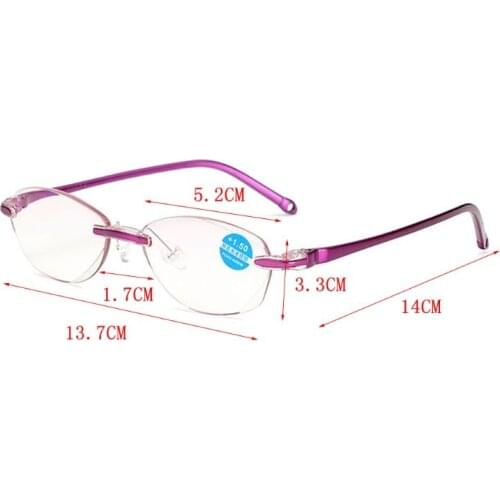 Ultralight Ultralight Rimless Reading Glasses Clear Lens Unisex Anti-Blu-Ray Radiation Computer Presbyopia Readers 1.0 1.5 2.0