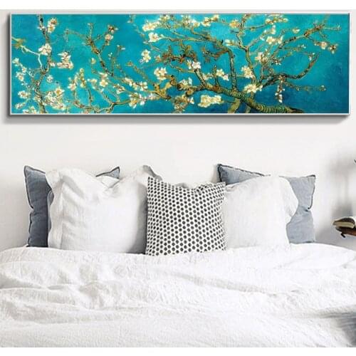 Vincent Van Gogh Blossoming Almond Tree Flower Oil Painting Canvas Print Paintings Home Decor Large Size Wall Art Unframed