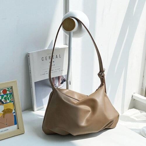 Vintage Designer Woman Handbags Pleated Plain Daily Shoulder Crossbody Bags Casual Messenger Fashion Women Bag