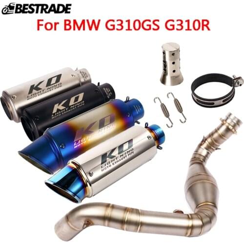 For BMW G310GS G310R All Years Motorcycle Exhaust System Middle Link Conect Pipe Slip On 51mm Mufflers Tube With DB Killer