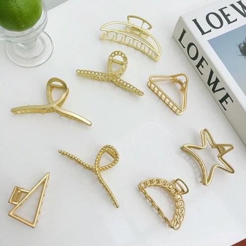 12Styles Geometric Hair Claw For Women Girls Clamps Hair Crab Metal Gold Hair Clip Claw Accessories Hairpins Ornament