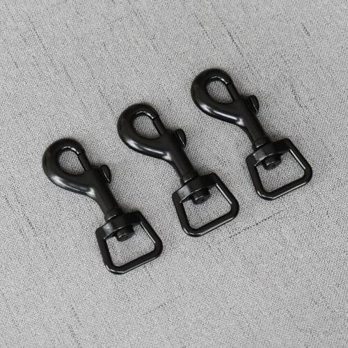 10 Pieces Black 15mm Metal Safety Strong Hooks Clips Lobster Clasp dog leash Carabiner Snap Hook DIY Key Chain Bag Part 15GK-h