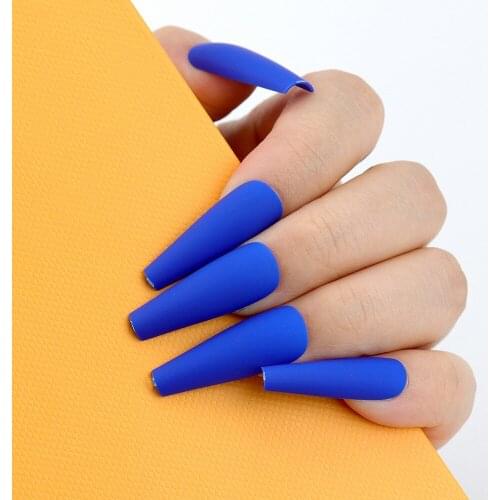 OWOSC 100PCS Matte Ballet Fake Nails Long Coffin Nail Patch Full Almond Nails Frosted Ballet Nail Box DIY Beauty Extension Tools