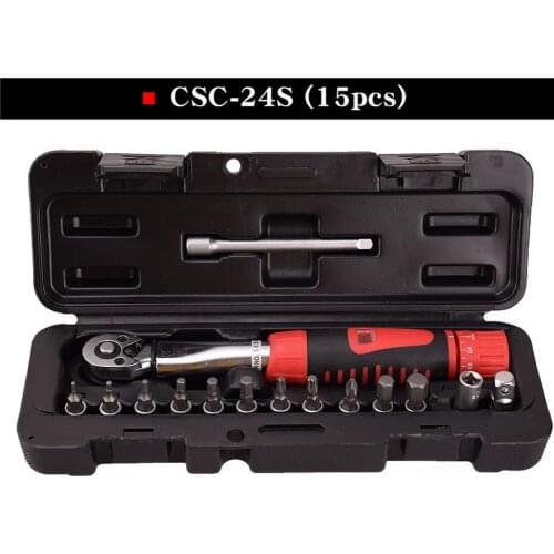 11PCS Manual Wrench 2-24NM Preset Window Type Torque Hand Tools Non-Slip Wrench Bicycle Torque Repair Tool Set Spanner Wrenches